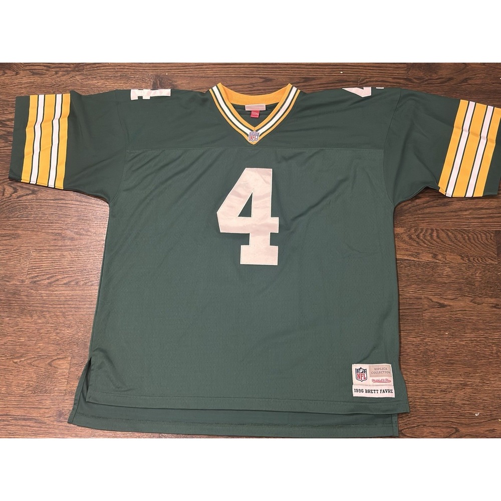 Authentic Mitchell And Ness Brett Favre 1996 Packers Jersey Sz 52 2XL Stitched